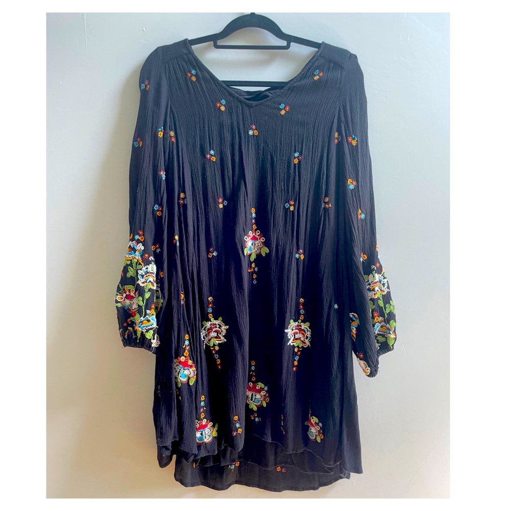 Free People Embroidered Mini Dress